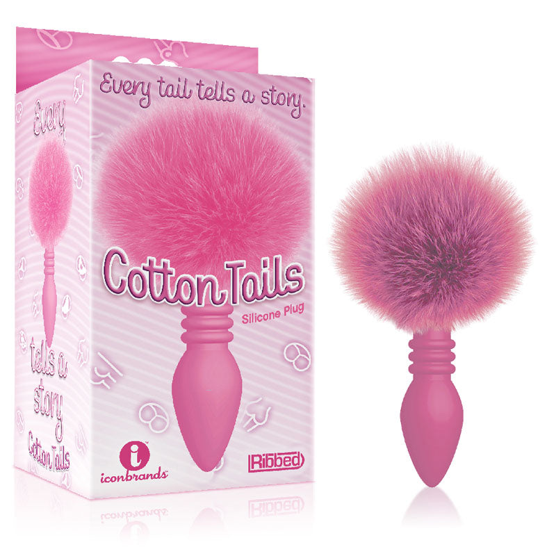 The 9's Cottontails, Ribbed Pink - Pink Butt Plug with Bunny Tail - Just for you desires