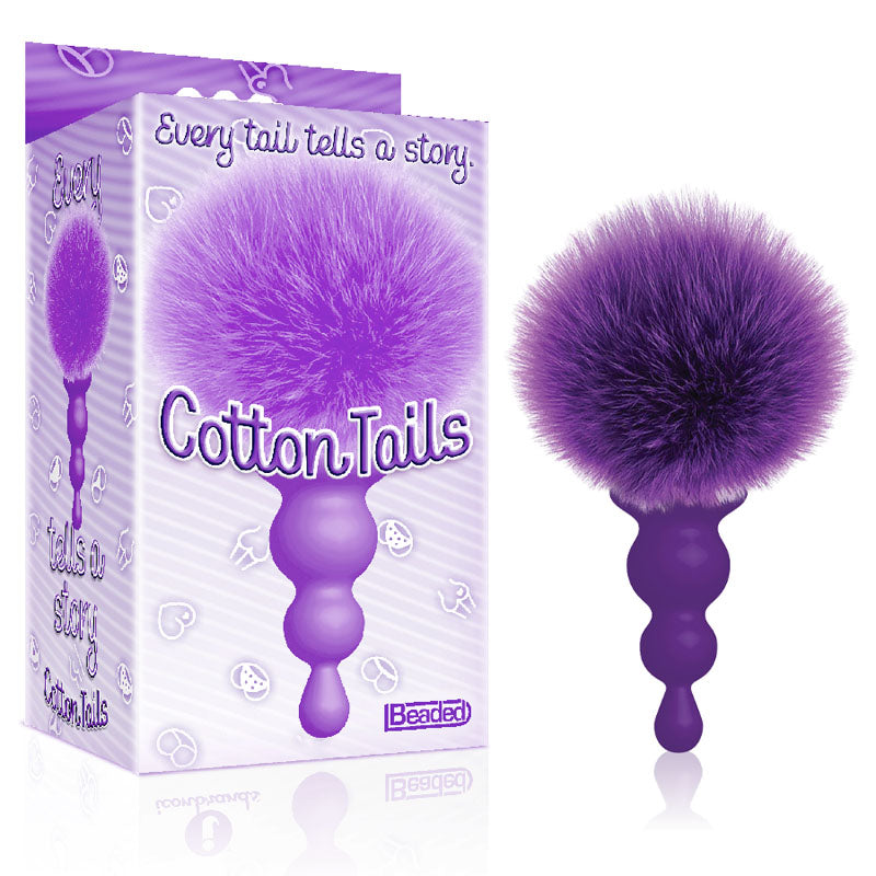 The 9's Cottontails, Beaded, Purple - Purple Butt Plug with Bunny Tail - Just for you desires