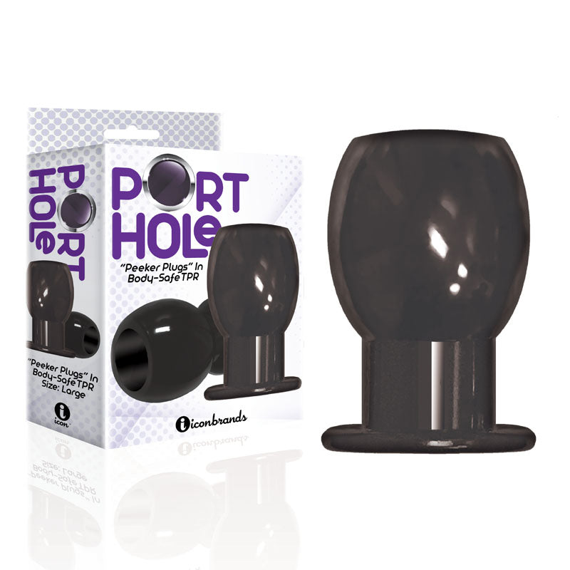 The 9's Port Hole, Hollow Butt Plug - Black Hollow Butt Plug - Just for you desires