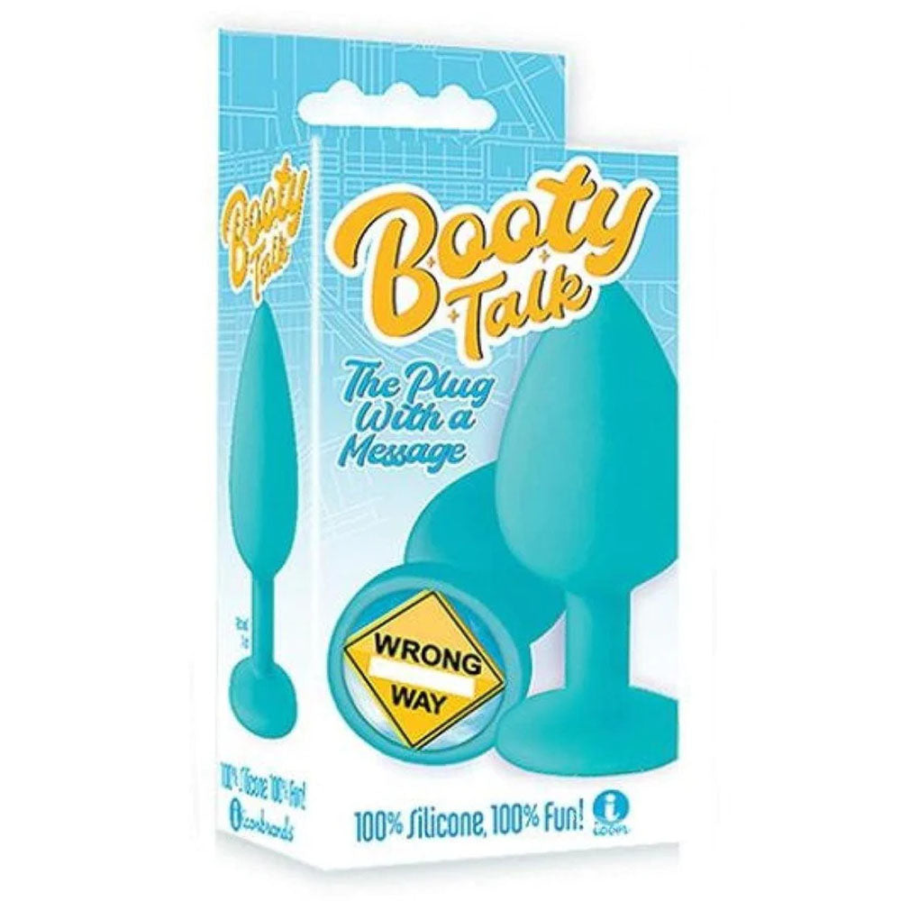 The 9's Booty Talk - Wrong Way - Teal Butt Plug - Just for you desires