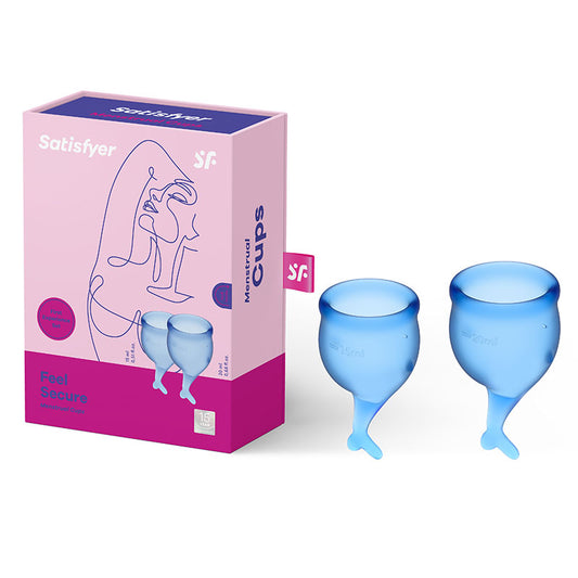 Satisfyer Feel Secure Menstrual Cup (Dark Blue) - Just for you desires