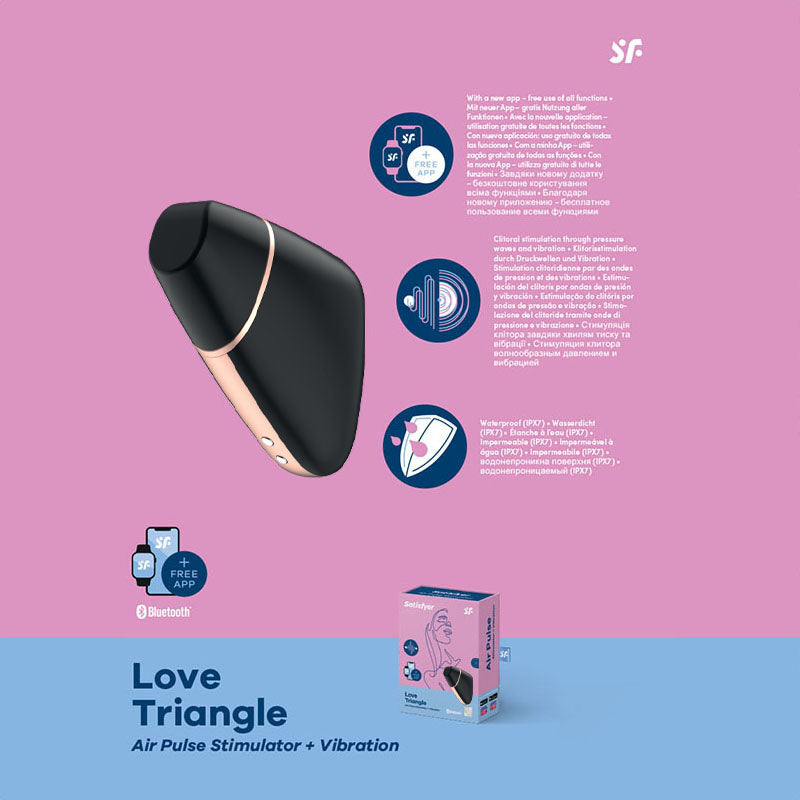Satisfyer Love Triangle - App Contolled Touch-Free USB-Rechargeable Clitoral Stimulator with Vibration - Just for you desires