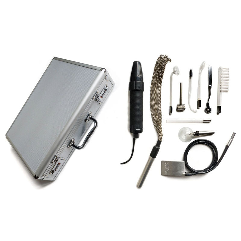 KinkLab Agent Noir Neon Wand Kit - E-Stim Kit - 11 Piece Set - Just for you desires