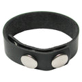 KinkLab 3 Snap Cock Ring - Black Leather Adjustable Cock Ring - Just for you desires
