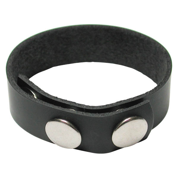 KinkLab 3 Snap Cock Ring - Black Leather Adjustable Cock Ring - Just for you desires