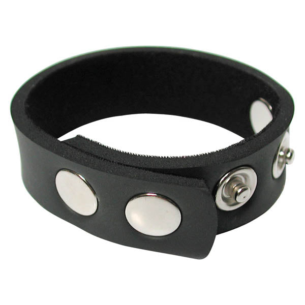 KinkLab 5-Snap Neoprene Cock Ring - Black Adjustable Cock Ring - Just for you desires