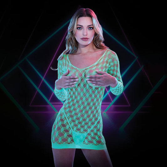 LAPDANCE Glow In The Dark Mini Dress - 1Size - Glow in the Dark - One Size