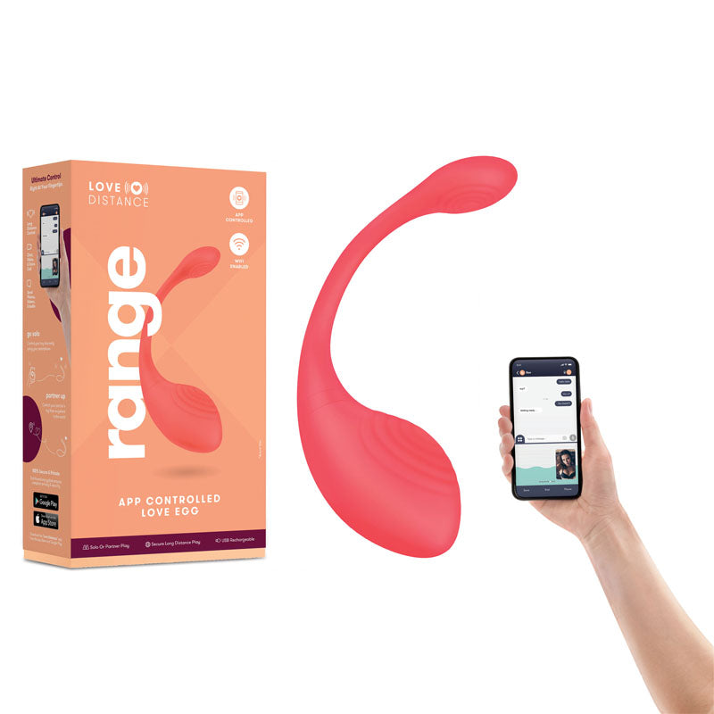 Love Distance RANGE - Coral Rechargeable Love Egg with App Contol - Just for you desires