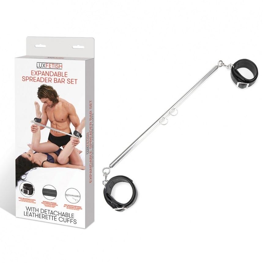 Lux Fetish Expandable Spreader Bar Set 35" 47" With Detachable Leatherette Cuffs - Just for you desires