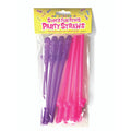 Super Fun Penis Party Straws - Pink/Purple Dicky Straws - Set of 8 - Just for you desires
