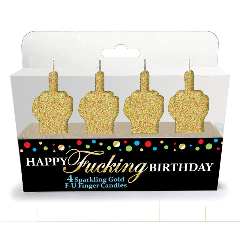 Happy Fucking Birthday FU Candle Set - Novelty Party Candles - Set of 4 - Just for you desires