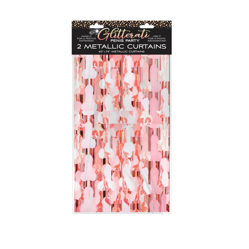 Glitterati - Penis Foil Curtains - Party Novelty - 2 Pack - Just for you desires