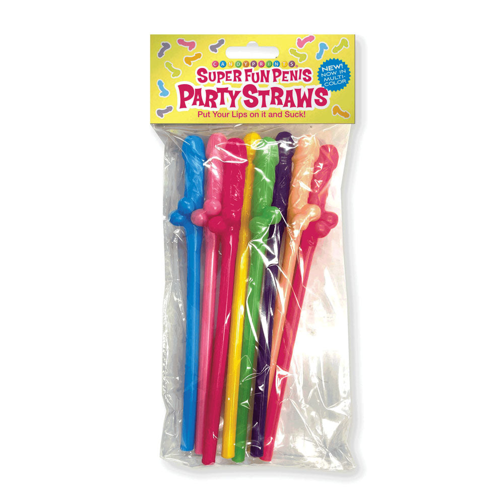 Super Fun Penis Party Straws - Coloured - Multi Coloured Dicky Straws - 8 Pack - Just for you desires