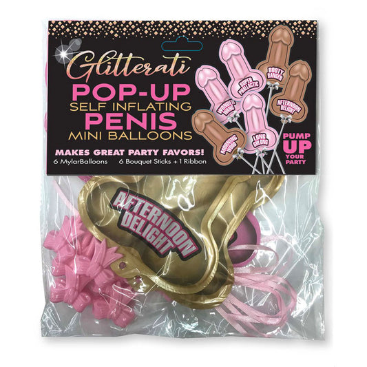 Glitterati Pop-Up Self Inflating Penis Mini-Balloons - Just for you desires