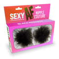 Sexy AF - Nipple Couture Black Marabou - Black Marabou Reuseable Nipple Pasties - Just for you desires