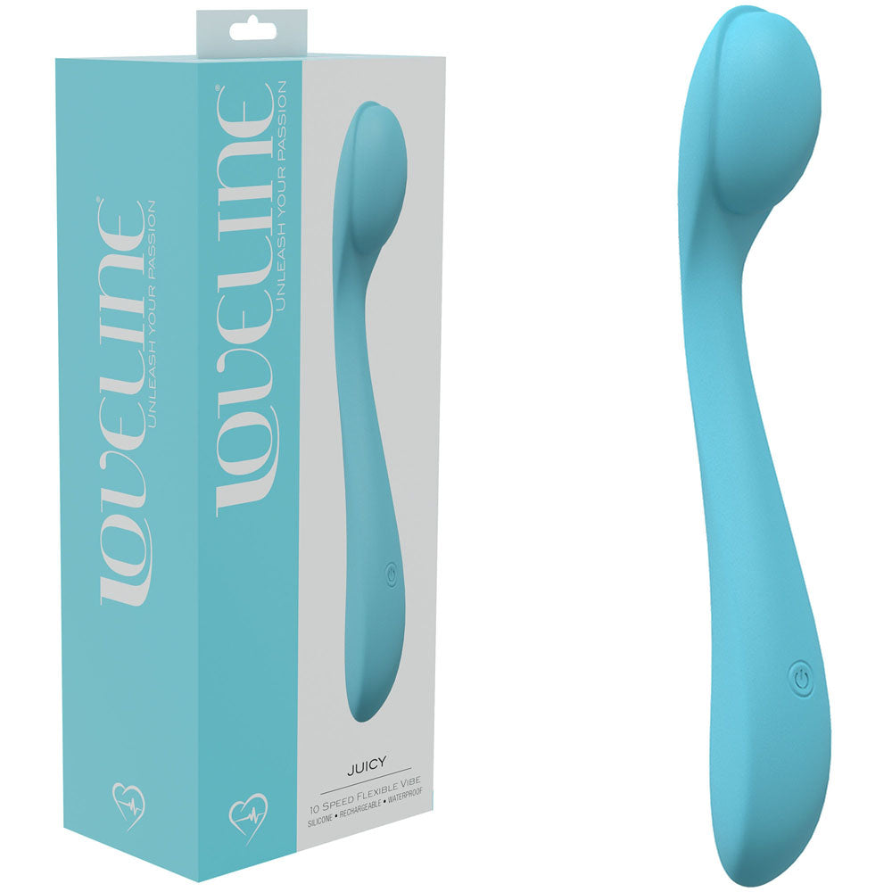LOVELINE Juicy - Blue - Blue 21.5 cm USB Rechargeable Vibrator - Just for you desires