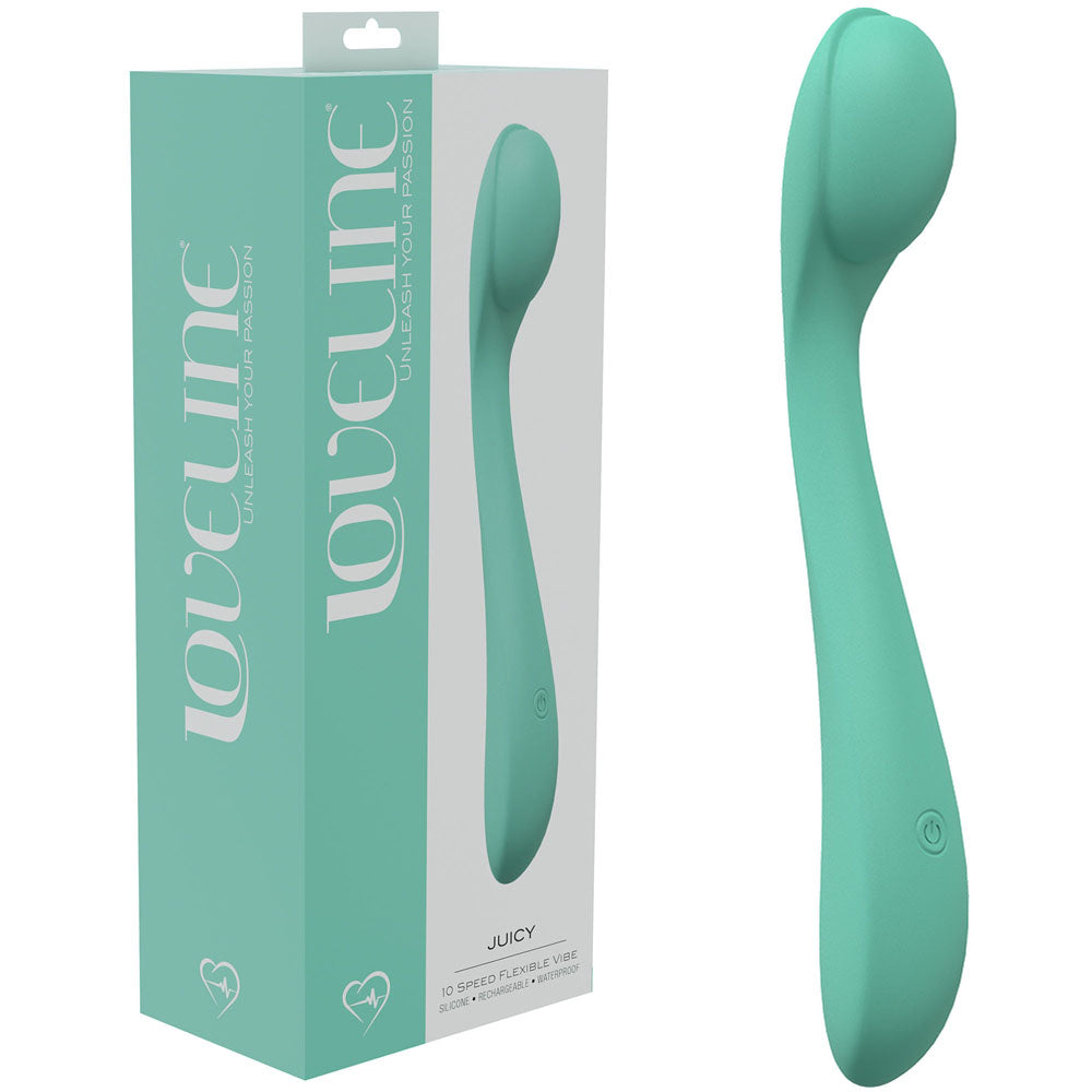 LOVELINE Juicy - Green - GReen 21.5 cm USB Rechargeable Vibrator - Just for you desires