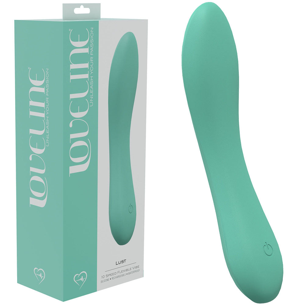 LOVELINE Lust - Green - Green 17 cm USB Rechargeable Vibrator - Just for you desires
