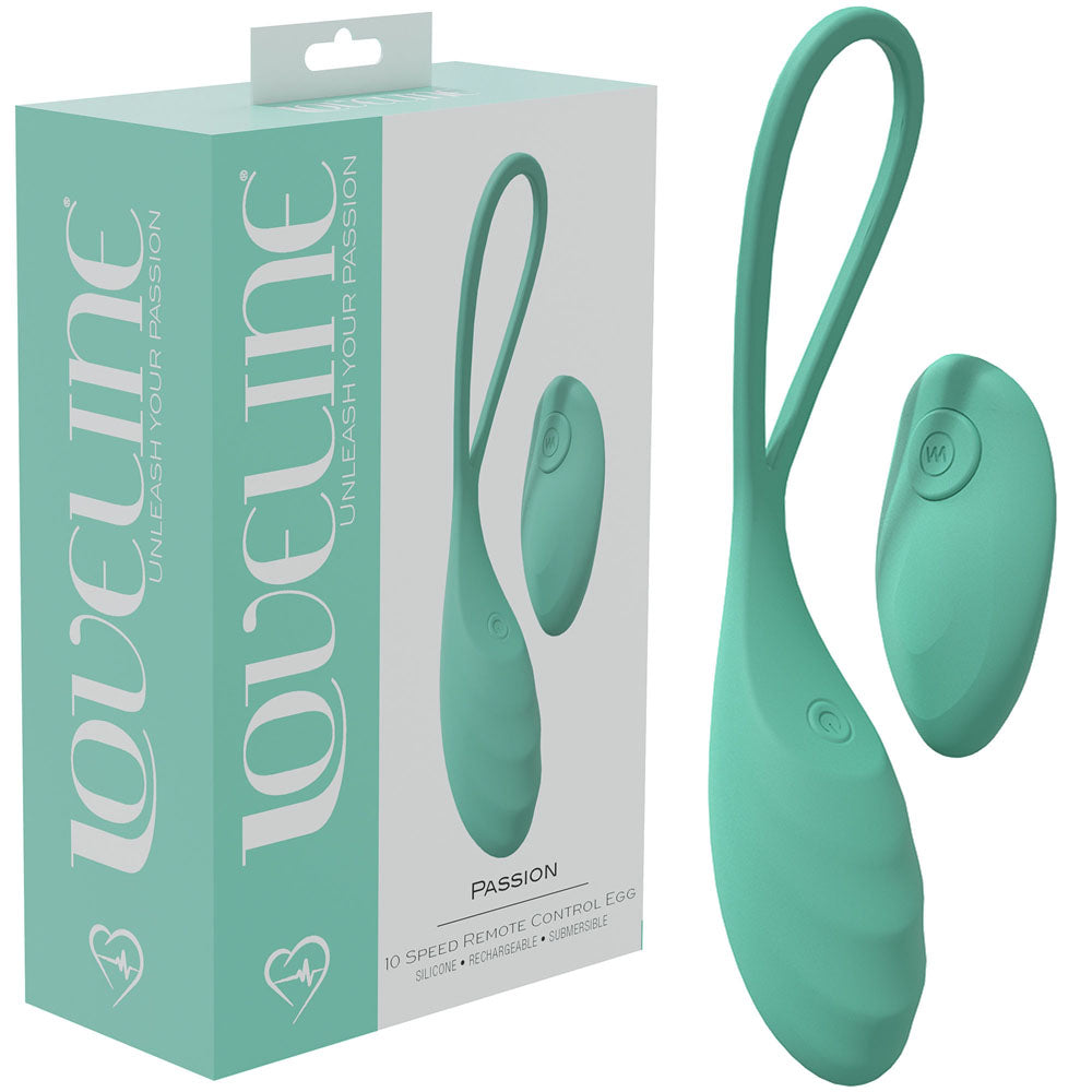 LOVELINE Passion - Green - Green USB Rechargeable Vibrating Egg with Wireless Remote - Just for you desires