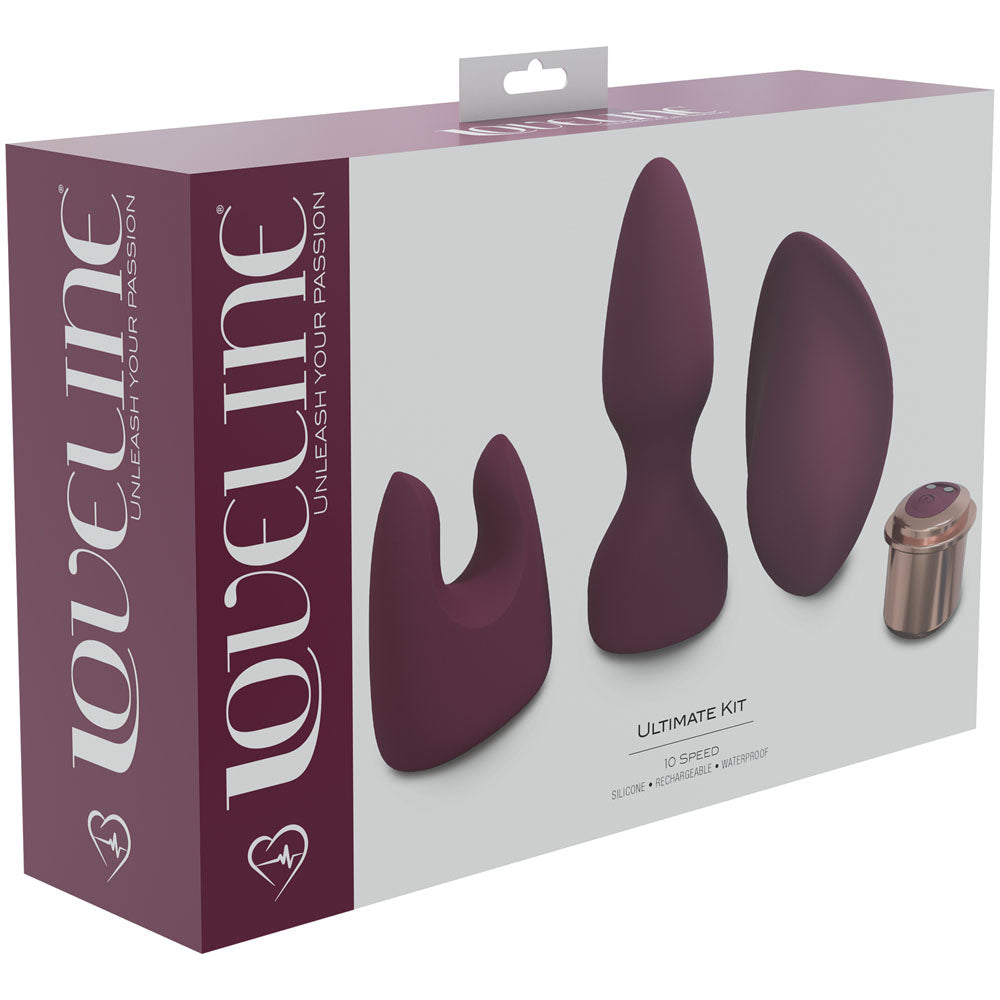 LOVELINE Ultimate Kit - Burgundy - Burgundy USB Rechargeable Kit - 3 Piece Set - Just for you desires