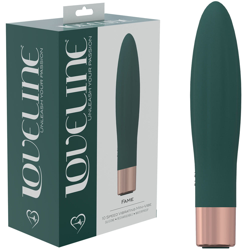 LOVELINE Fame - Green - Green 14.4 cm USB Rechargeable Vibrator - Just for you desires