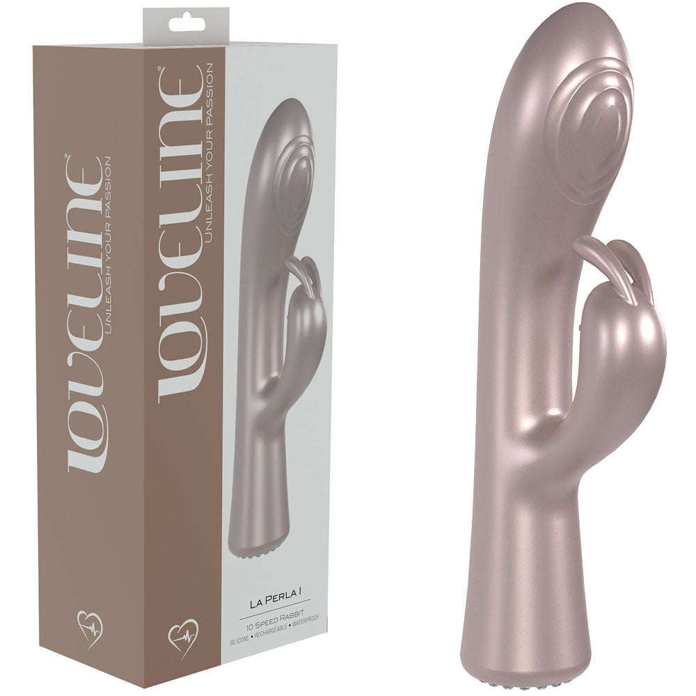 LOVELINE La Perla I - Pink - Pearlescent Pink 19.2 cm USB Rechargeable Rabbit Vibrator - Just for you desires