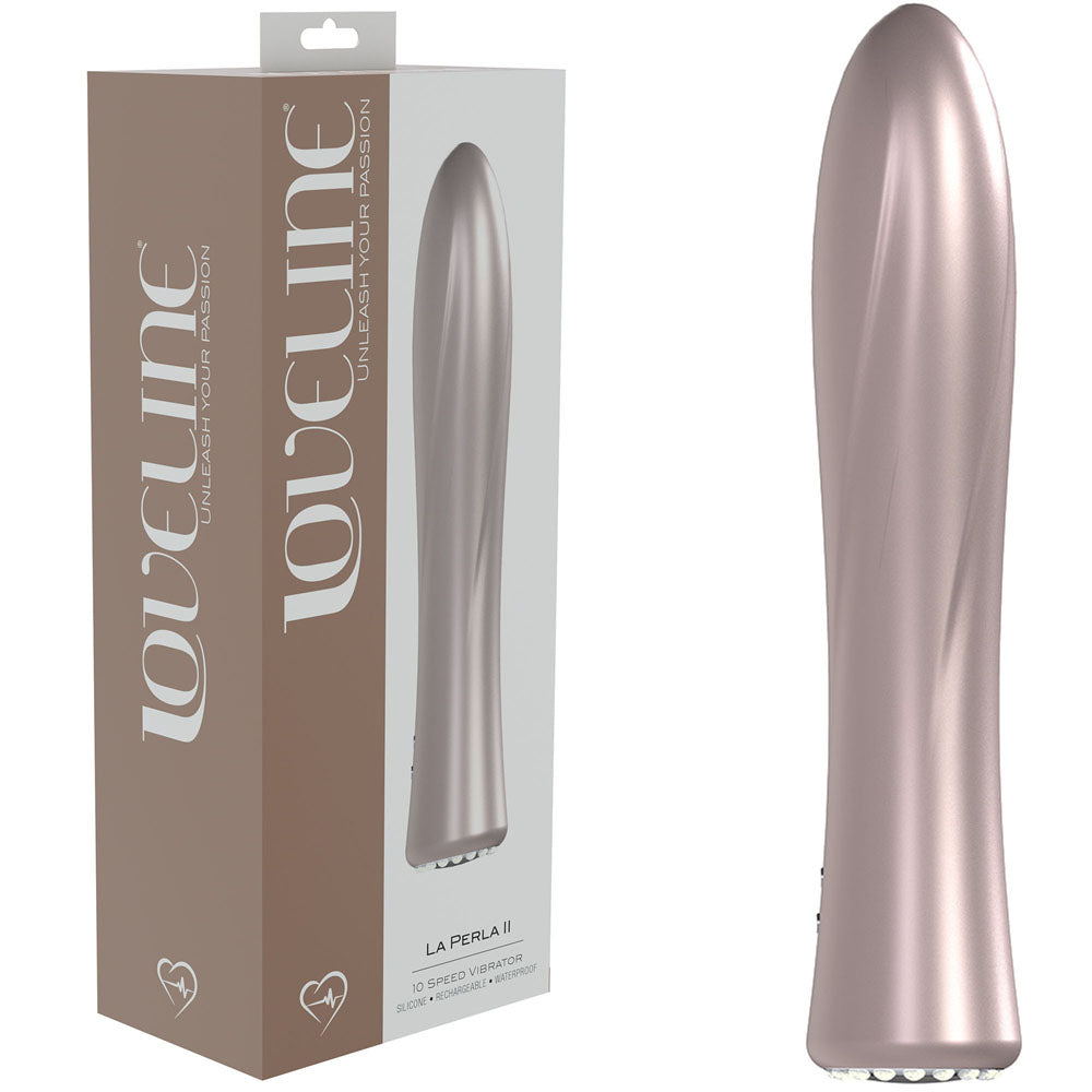 LOVELINE La Perla II - Pink - Pearlescent Pink 19.2 cm USB Rechargeable Vibrator - Just for you desires