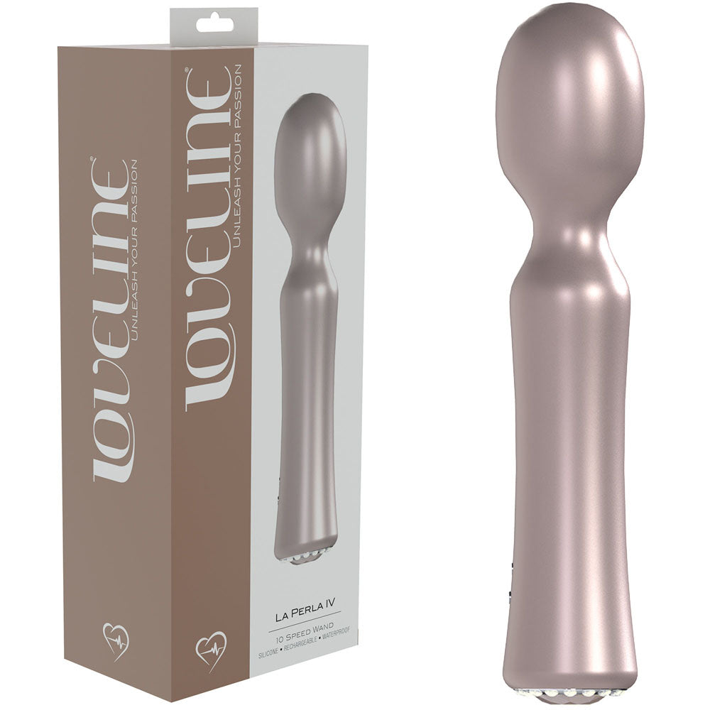 LOVELINE La Perla IV - Pink - Pearlescent Pink 19.2 cm USB Rechargeable Massage Wand - Just for you desires