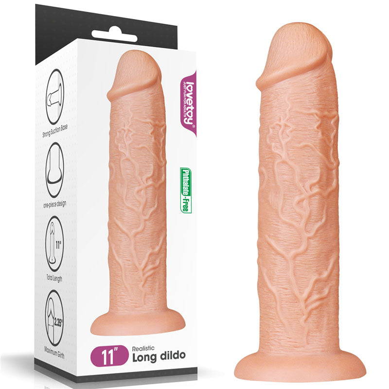 King Size 11'' Realistic Dildo - Flesh 28 cm Dong - Just for you desires