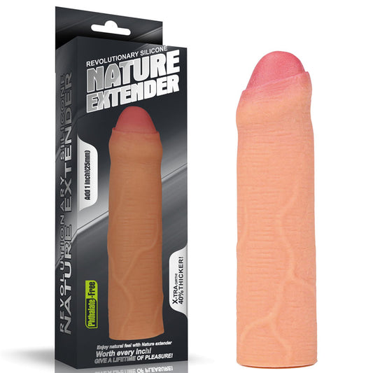 Nature Extender 1'' Silicone Uncut Sleeve - Just for you desires