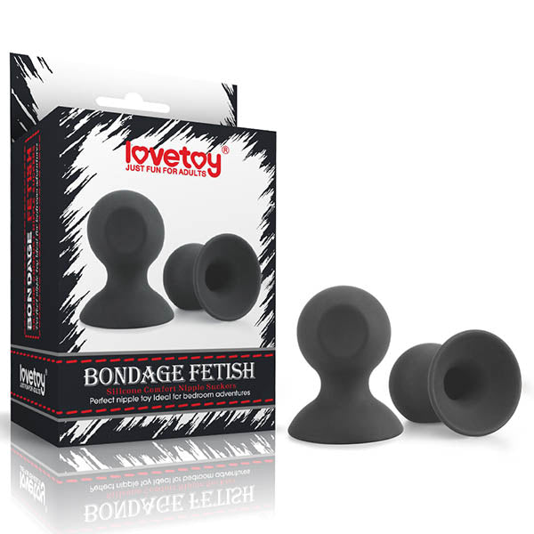 Bondage Fetish Silicone Comfort Nipple Suckers - Black - Set of 2 - Just for you desires