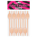 Jokes & Parties Original Pussy Straws - Flesh Pussy Straws - Set of 9 - Just for you desires