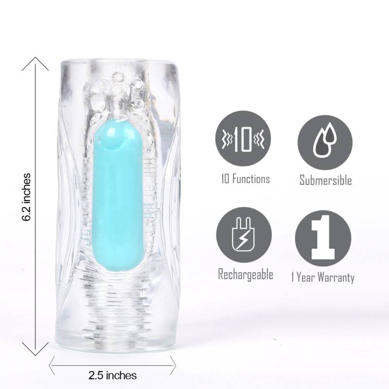 Maia Aster - Clear Vibrating Stroker Sleeve - Just for you desires