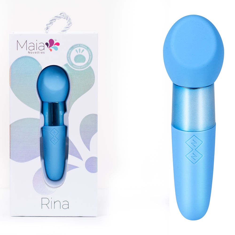 Maia RINA - Blue - Blue 13.3 cm USB Rechargeable Vibrator - Just for you desires