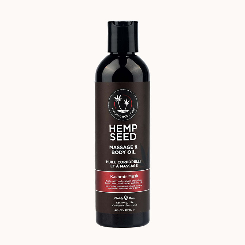 Hemp Seed Massage & Body Oil - Kashmir Musk (Brandy, Magnolia & Vanilla Musk) Scented - 237 ml - Just for you desires