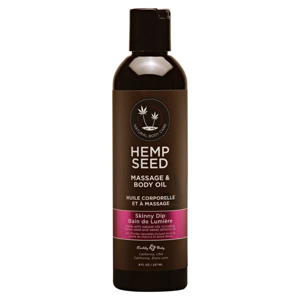 Hemp Seed Massage & Body Oil - Skinny Dip (Vanilla & Fairy Floss) Scented - 237 ml Bottle - Just for you desires