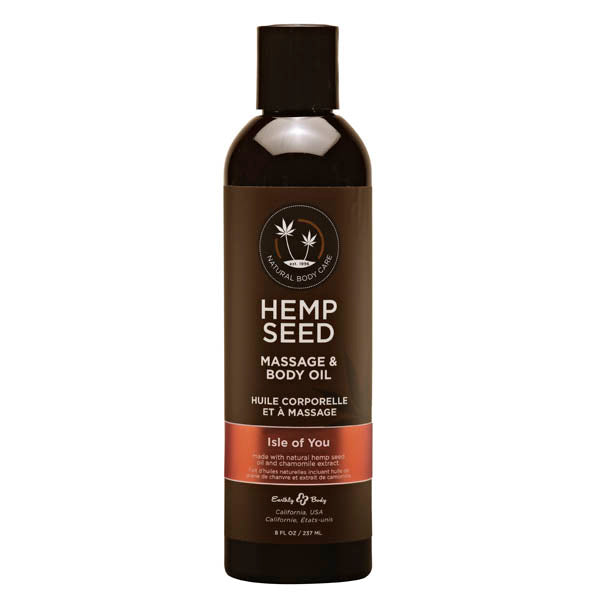 Hemp Seed Massage & Body Oil - Coconut Water, Citrus & Vanilla (Isle Of You) Scented - 237 ml Bottle - Just for you desires
