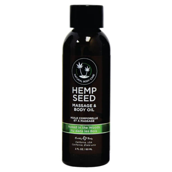 Hemp Seed Massage & Body Oil - Naked In The Woods (White Tea & Ginger) Scented - 59 ml Bottle - Just for you desires