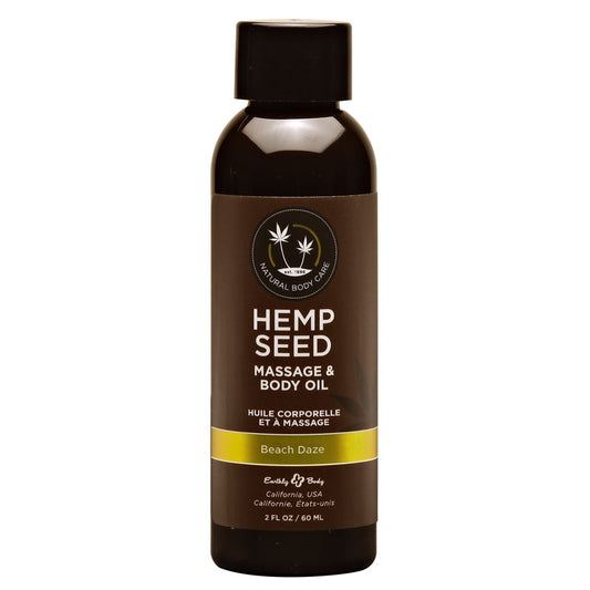 Hemp Seed Massage & Body Oil - Beach Daze (Coconut & Pineapple) Scented - 59 ml Bottle