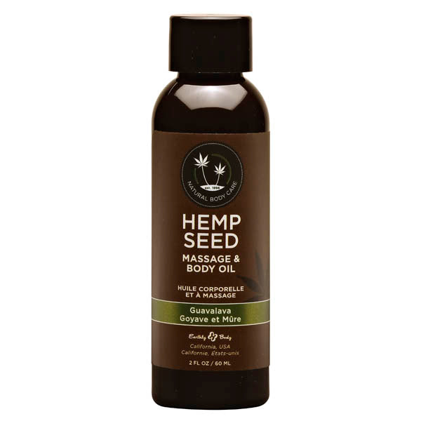 Hemp Seed Massage & Body Oil - Guavalava (Guava & Blackberry) Scented - 59 ml Bottle - Just for you desires