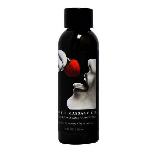 Edible Massage Oil - Succulent Strawberry Flavoured - 59 ml Bottle - Just for you desires