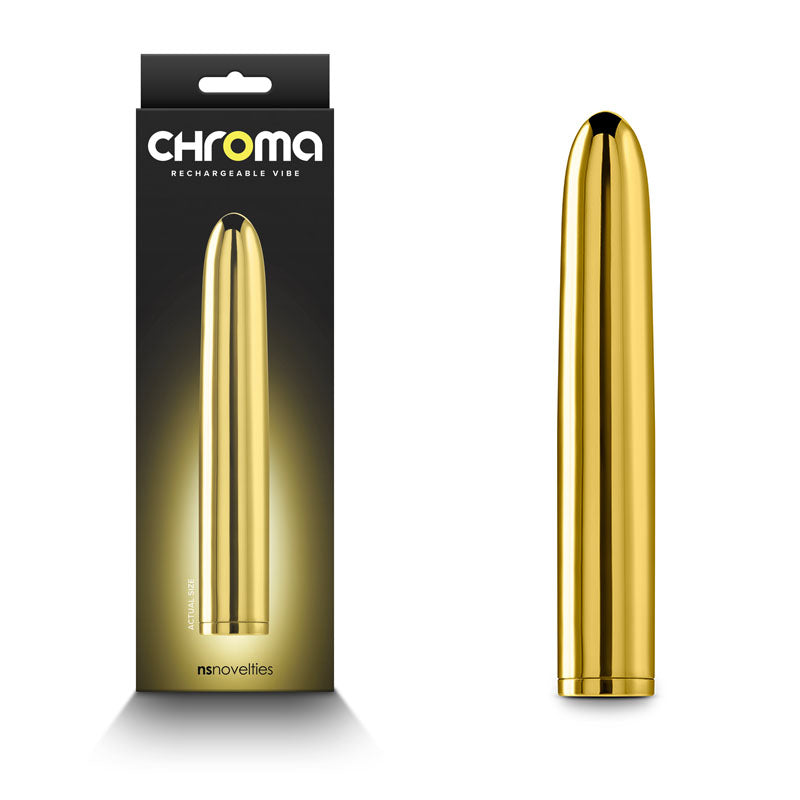Chroma - Gold - Gold 17 cm USB Rechargeable Vibrator - Just for you desires