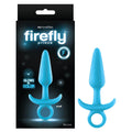 Firefly Prince - Glow-in-Dark Blue 10.9 cm Small Butt Plug with Ring Bull - Just for you desires