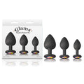 Glams Spades Trainer Kit - Black Butt Plugs with Gems - Set of 3 Sizes - Just for you desires