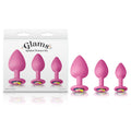 Glams Spades Trainer Kit - Pink Butt Plugs with Gems - Set of 3 Sizes - Just for you desires