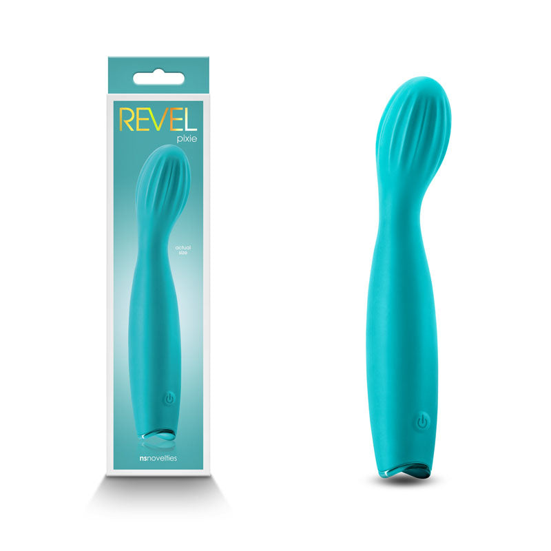 Revel Pixie - Teal - Teal 17.3 cm USB Rechargeable Vibrator - Just for you desires