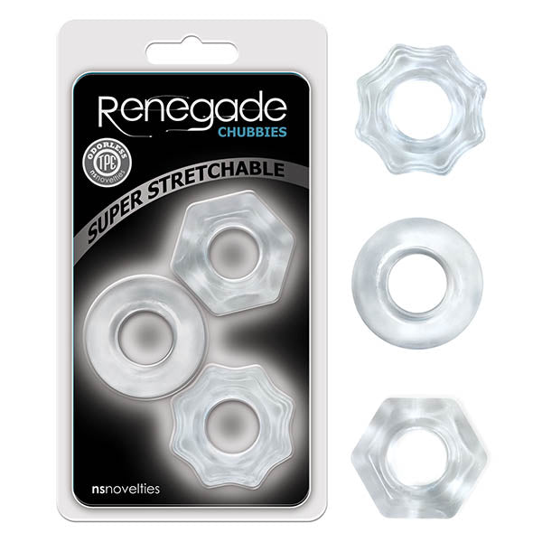 Renegade Chubbies - Clear Cock Rings - Set of 3 - Just for you desires
