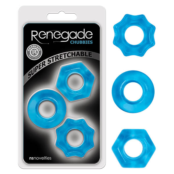 Renegade Chubbies - Blue Cock Rings - Set of 3 - Just for you desires