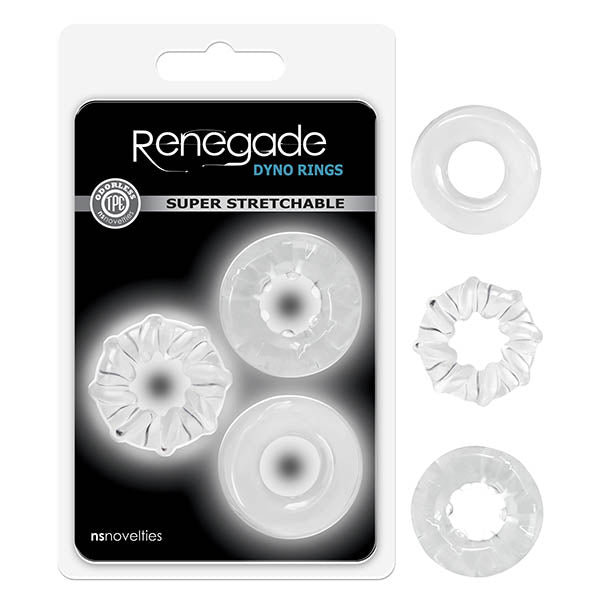 Renegade - Dyno Rings - Clear Cock Rings - Set of 3 - Just for you desires