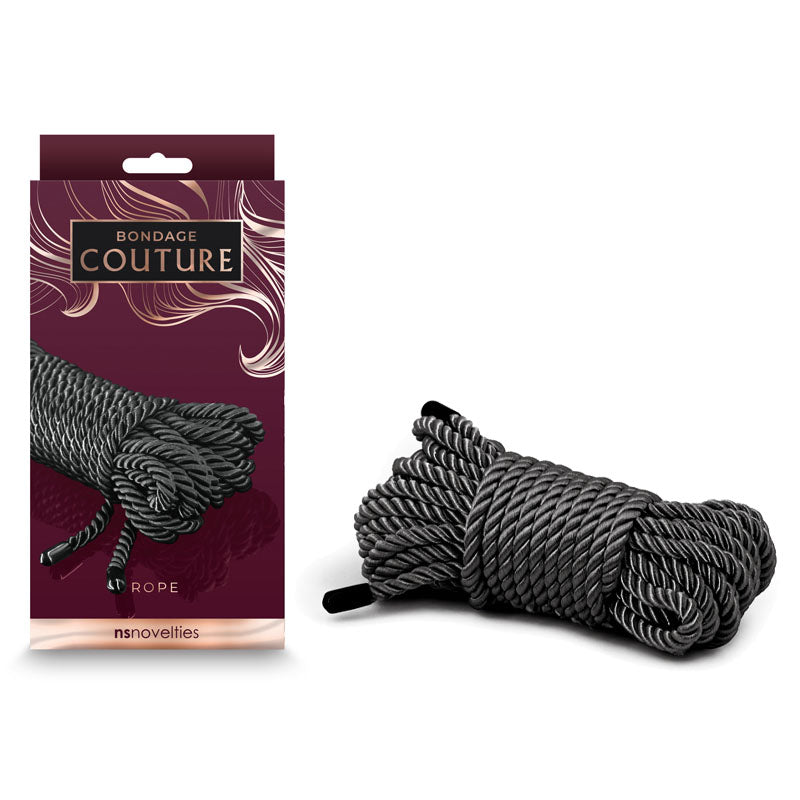 Bondage Couture Rope - Black - Black Bondage Rope - 7.6 metre - Just for you desires
